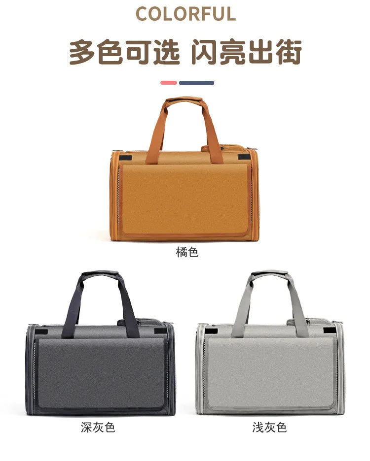 Foldable Mesh Pet Carrier with Front & Top Access