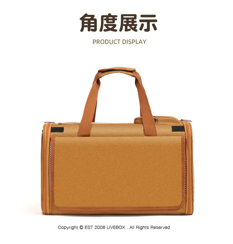 Foldable Mesh Pet Carrier with Front & Top Access