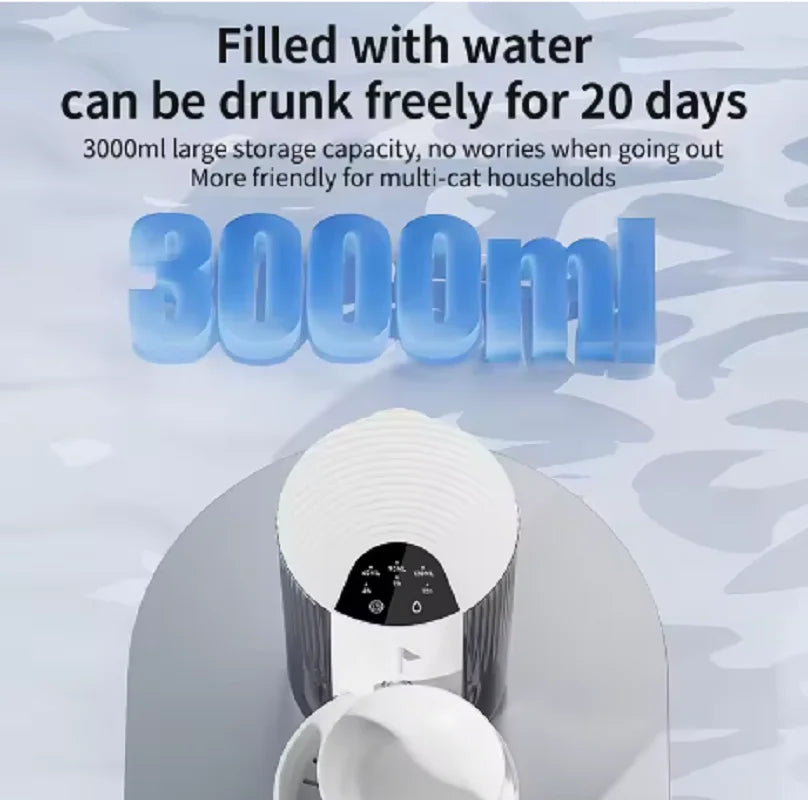 3L Rechargeable Pet Water Dispenser with Tilting Bowl