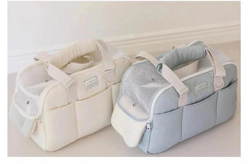 Cotton Pet Carrier Shoulder Bag for Cats & Small Dogs