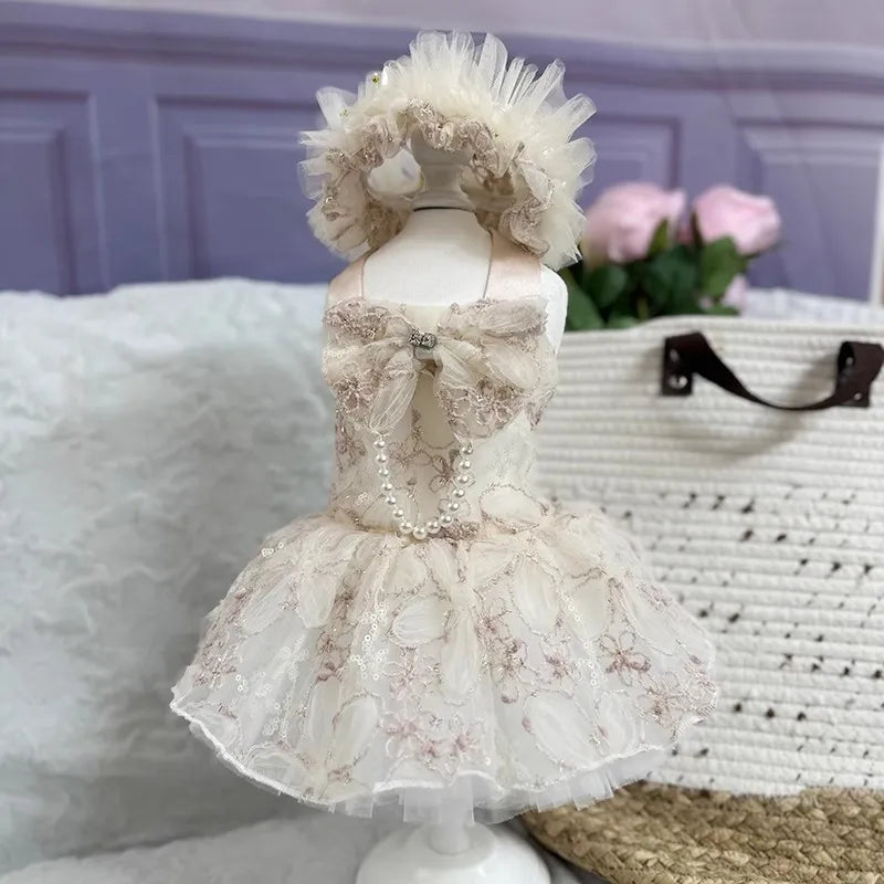 Floral Lace Pet Occasion Outfit, Dress or Suit