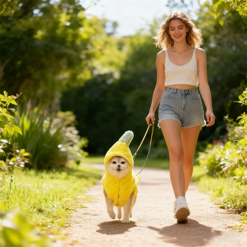 Plush Banana Hooded Pet Costume