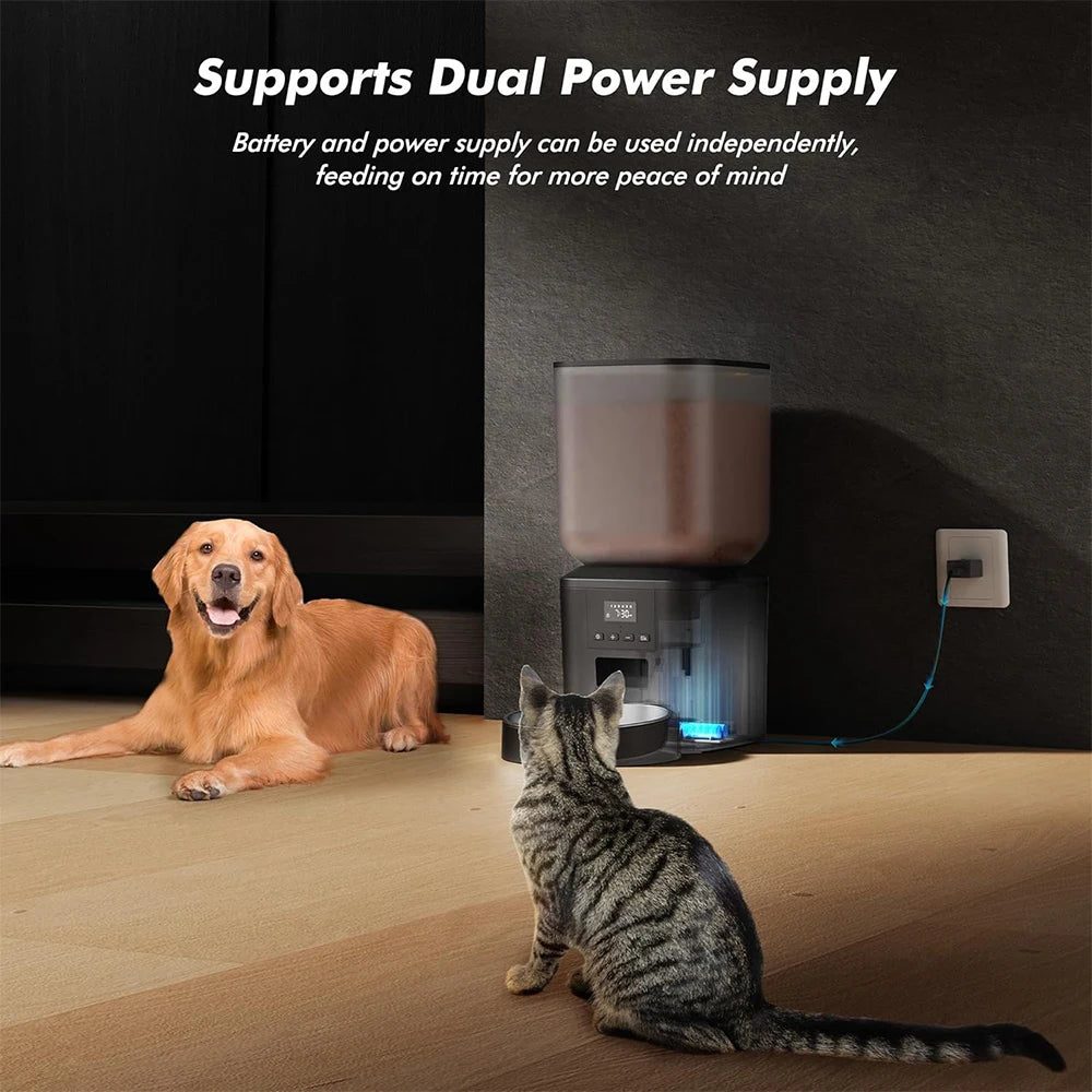 FURPIPI Automatic Pet Feeder with Button Controls, 4L or 8L