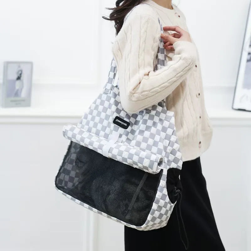 Cat Carrier Shoulder Backpack with Button Closure