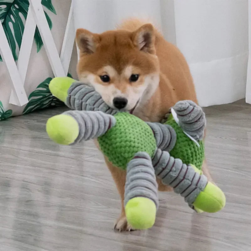 Long-Limbed Squeaky Plush Dog Toy, Three Animal Options
