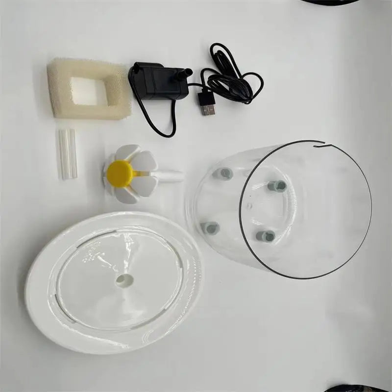 1.2L Compact Pet Water Fountain, Lotus & Spout Styles