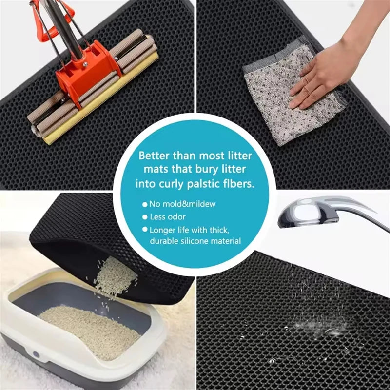 Double-Layer Honeycomb Cat Litter Mat