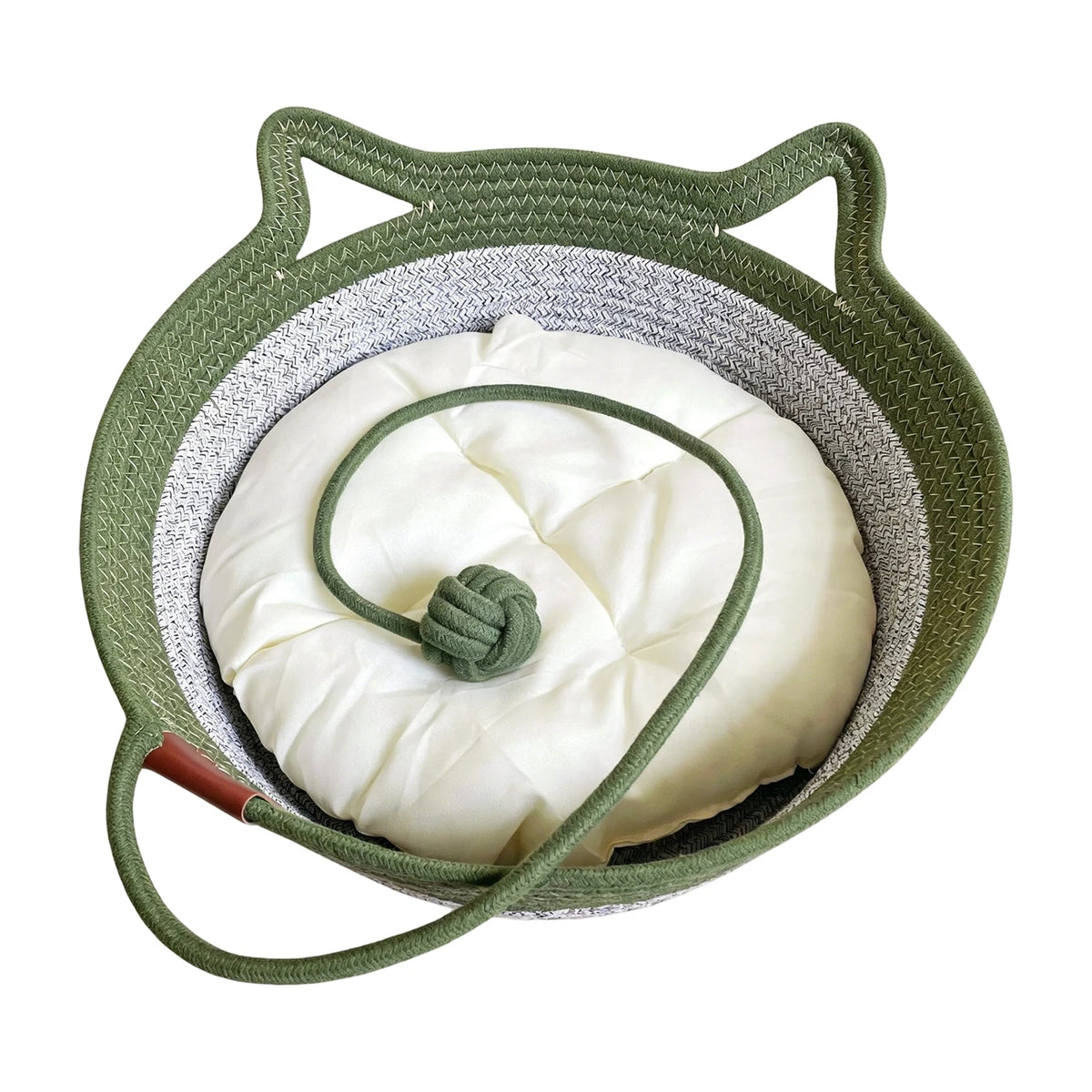 Cat-Ear Basket Bed with Removable Cushion