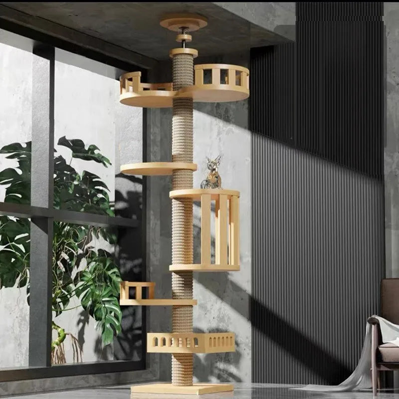 Adjustable Floor-to-Ceiling Cat Tower, 250–270 cm