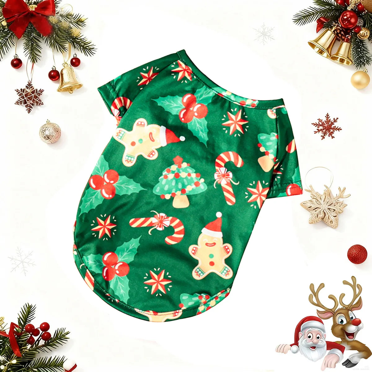 Christmas Print Pet T-Shirt for Dogs & Cats
