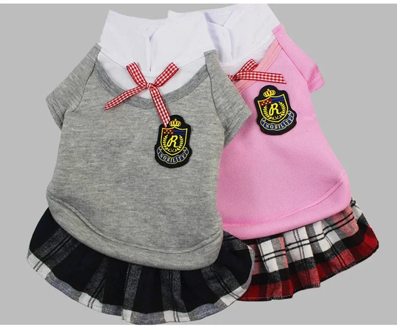 School-Inspired Pet Shirt or Plaid-Skirt Dress