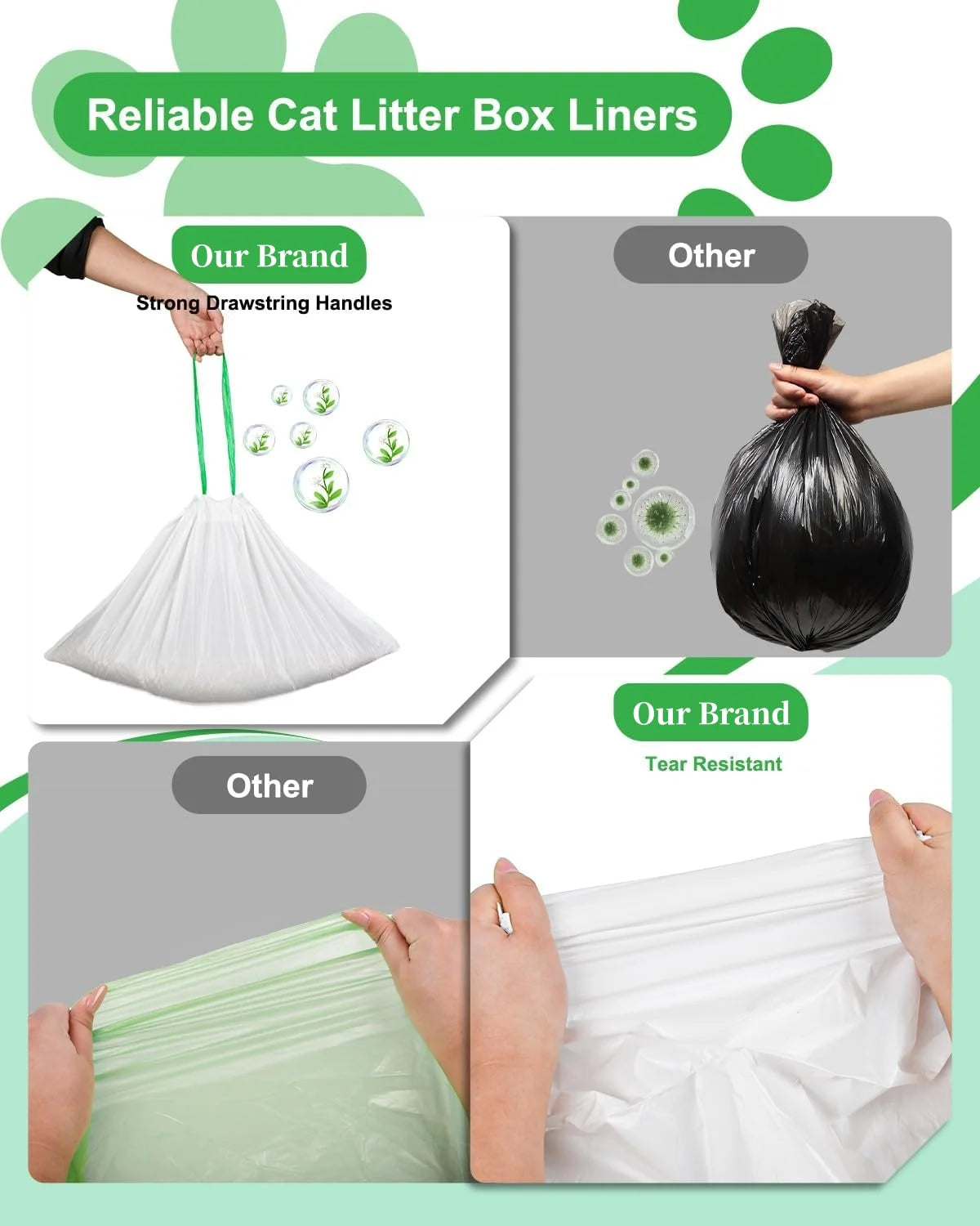Drawstring Cat Litter Drawer Liners, 64 × 40 cm