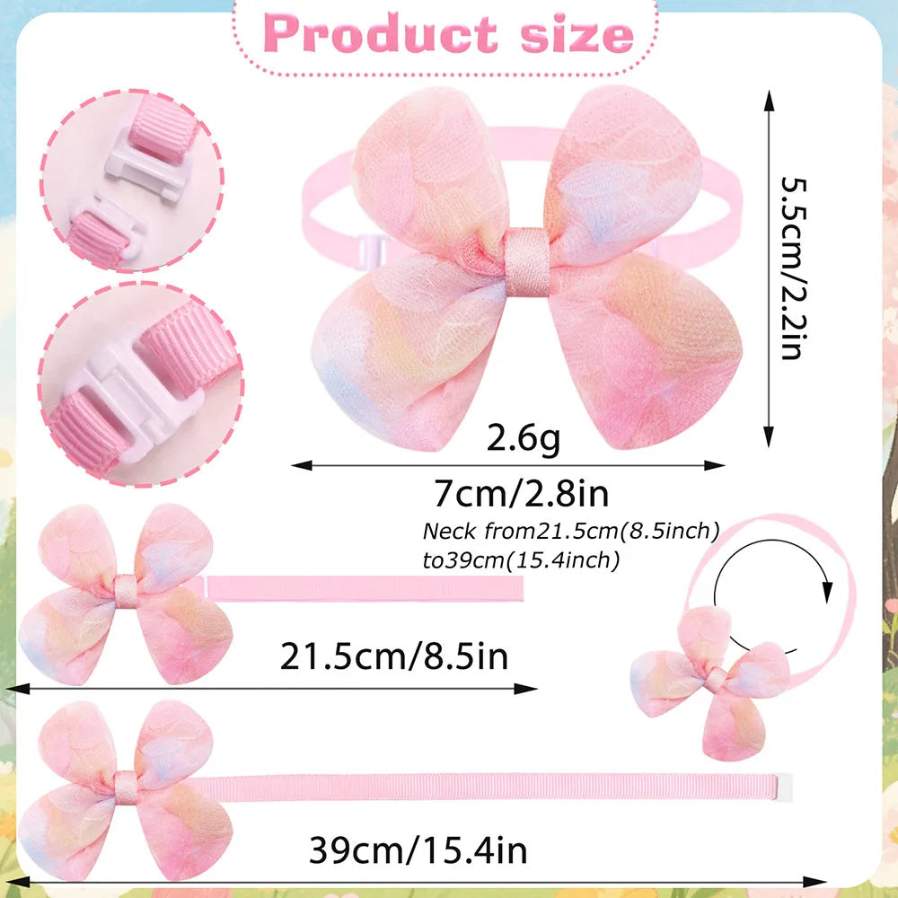 Pastel Pet Bow & Flower Neck Accessories, 5 or 10 Pieces