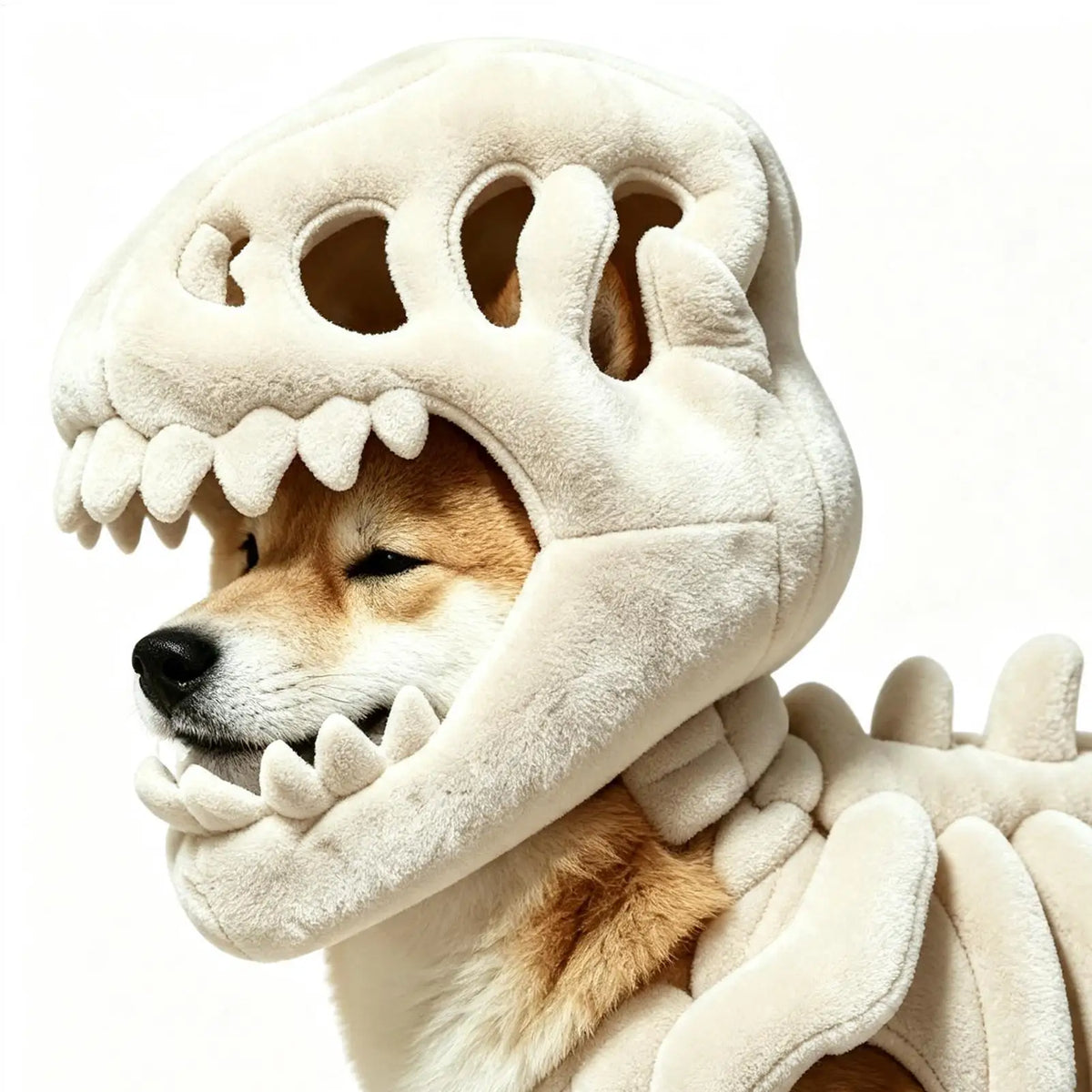 Plush Dinosaur Skeleton Pet Costume