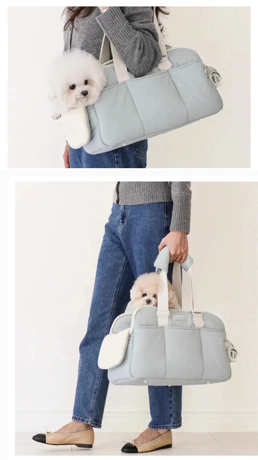 Cotton Pet Carrier Shoulder Bag for Cats & Small Dogs