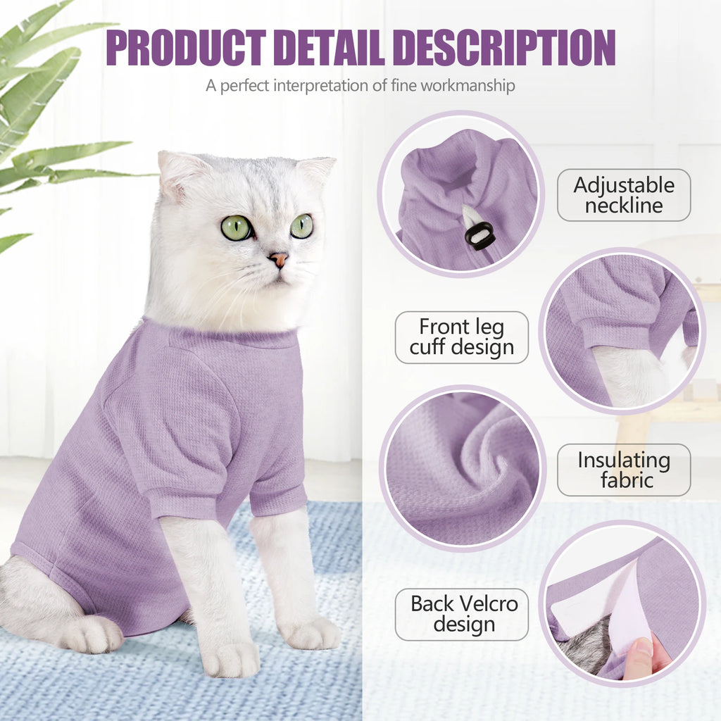 Solid-Color Cat Recovery Suit