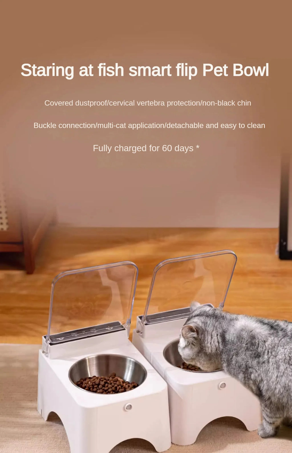 Sensor-Lid Pet Bowl, Ceramic or Stainless Steel