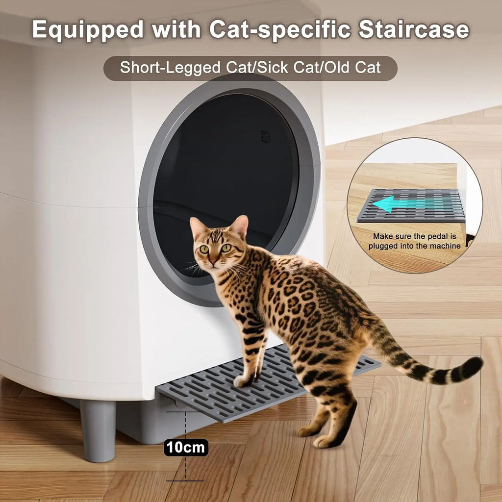 App-Controlled Self-Cleaning Cat Litter Box with Waste Drawer