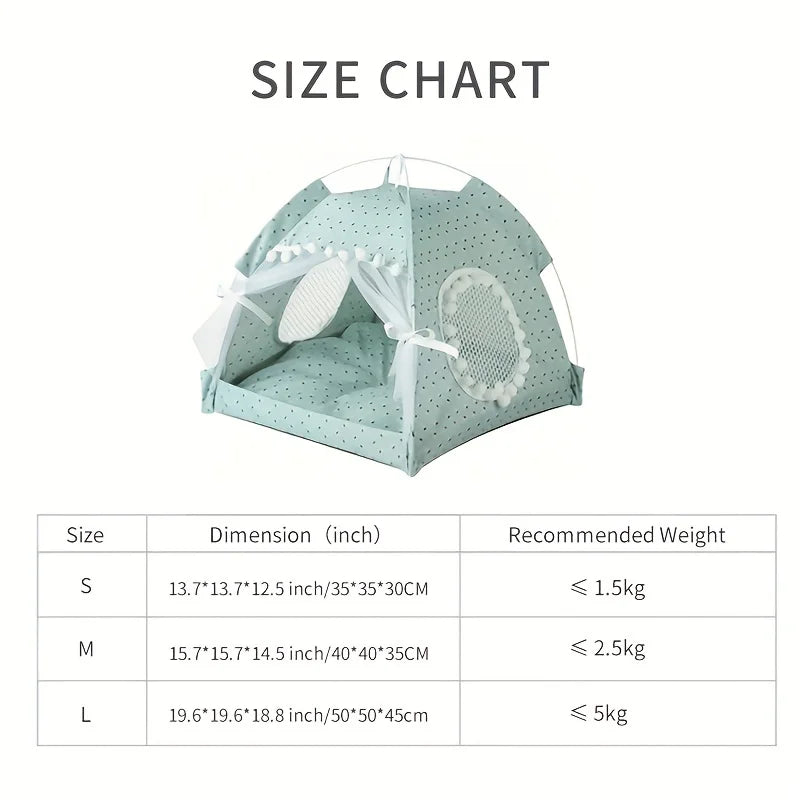 Floral Canopy Tent Bed for Cats & Small Dogs