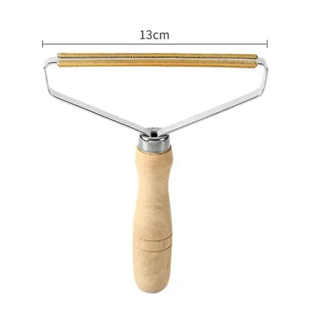 Wooden-Handle Pet Hair & Lint Scraper
