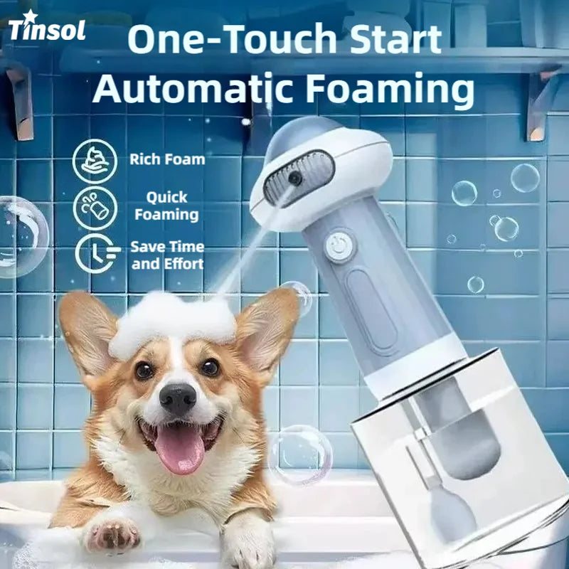 Rechargeable Pet Shampoo Foam Dispenser, Blue