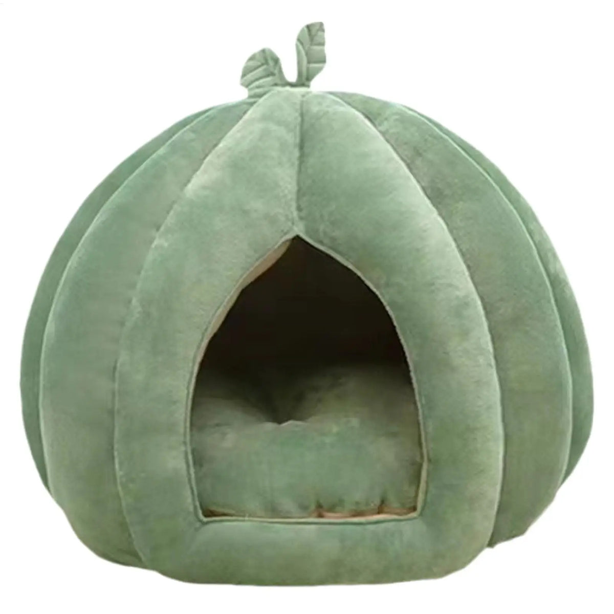 Plush Pumpkin Cat Cave Bed