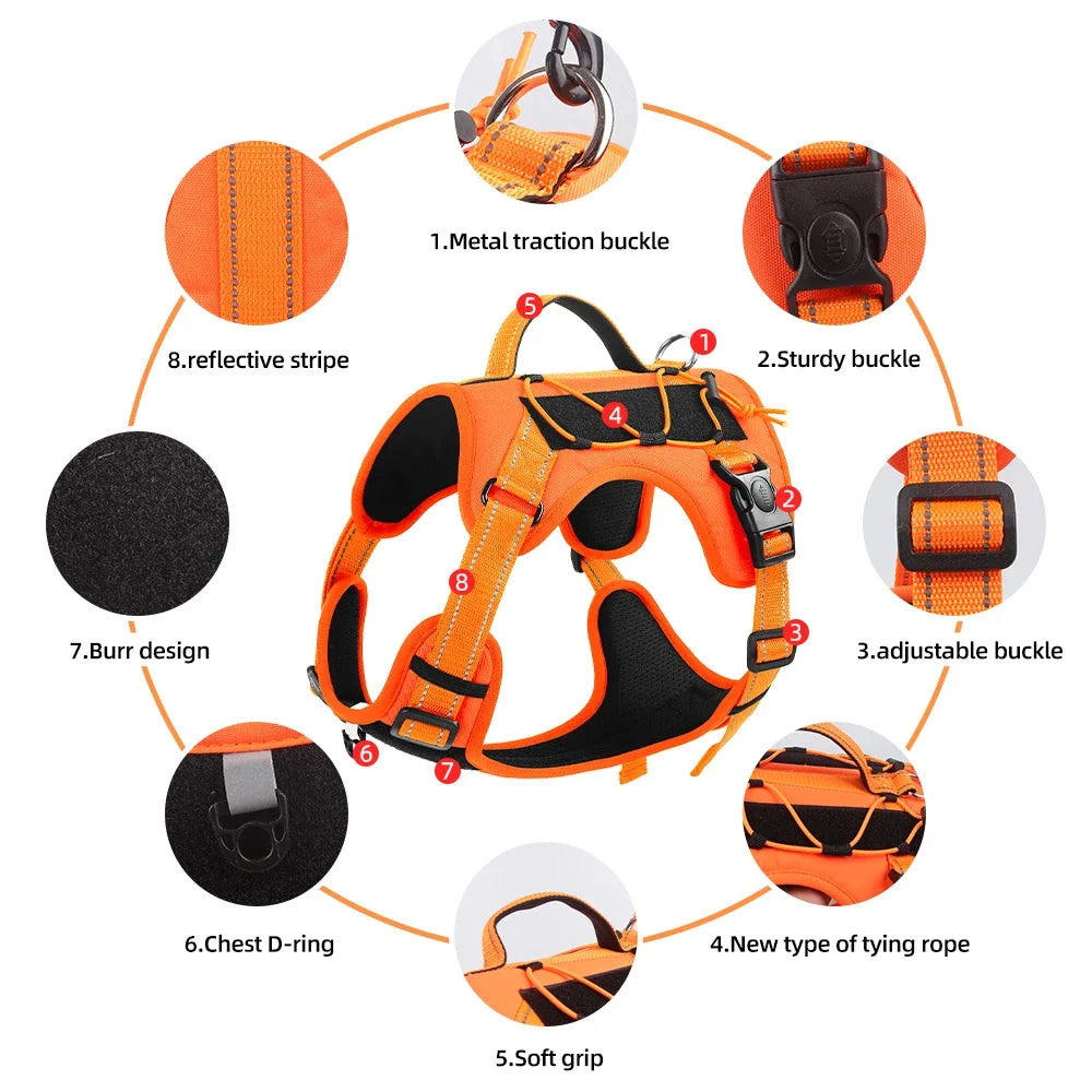 Adjustable Dog Harness with Reflective Trim & Top Handle