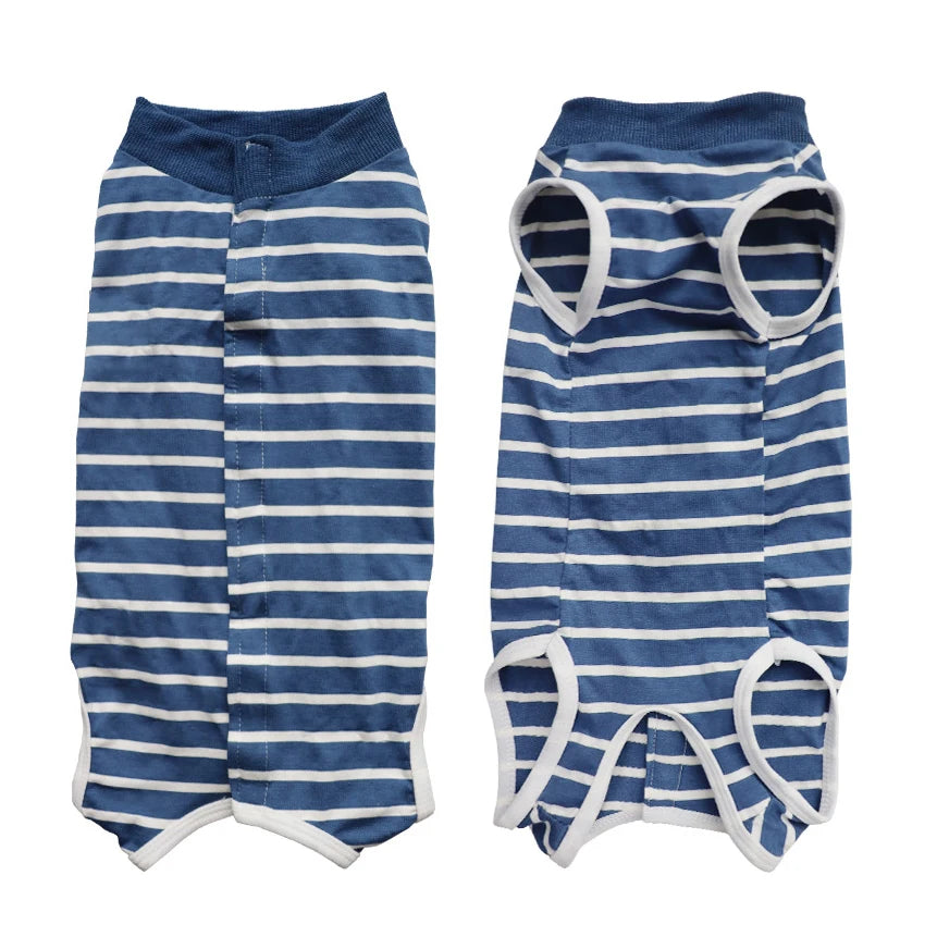 Camouflage & Blue Stripe Cat Recovery Suit