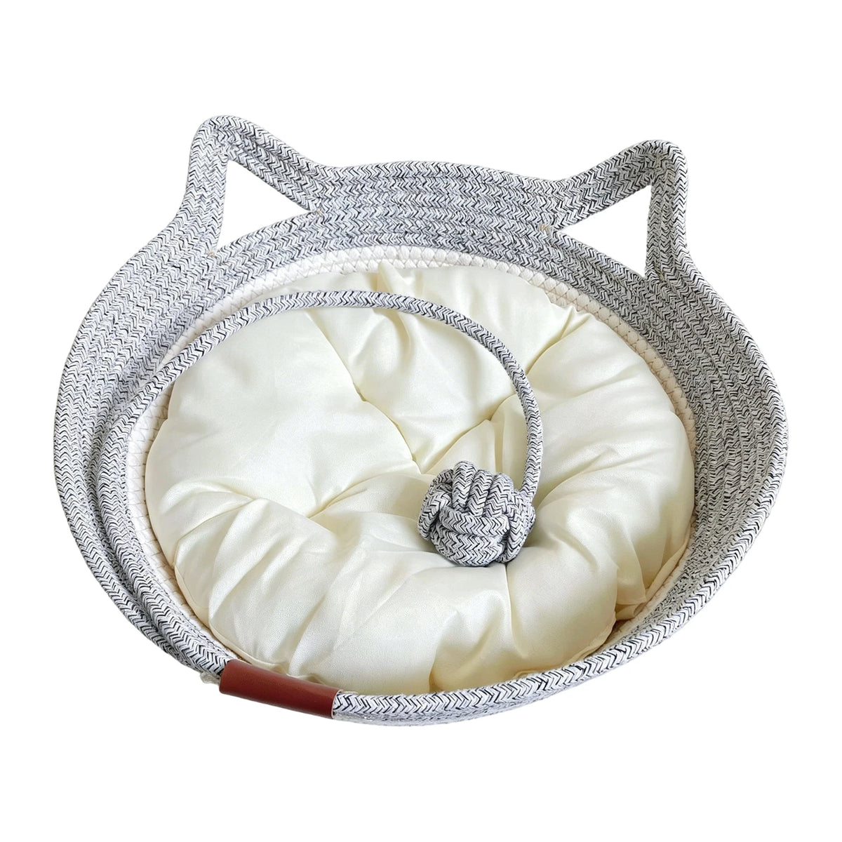 Cat-Ear Basket Bed with Removable Cushion