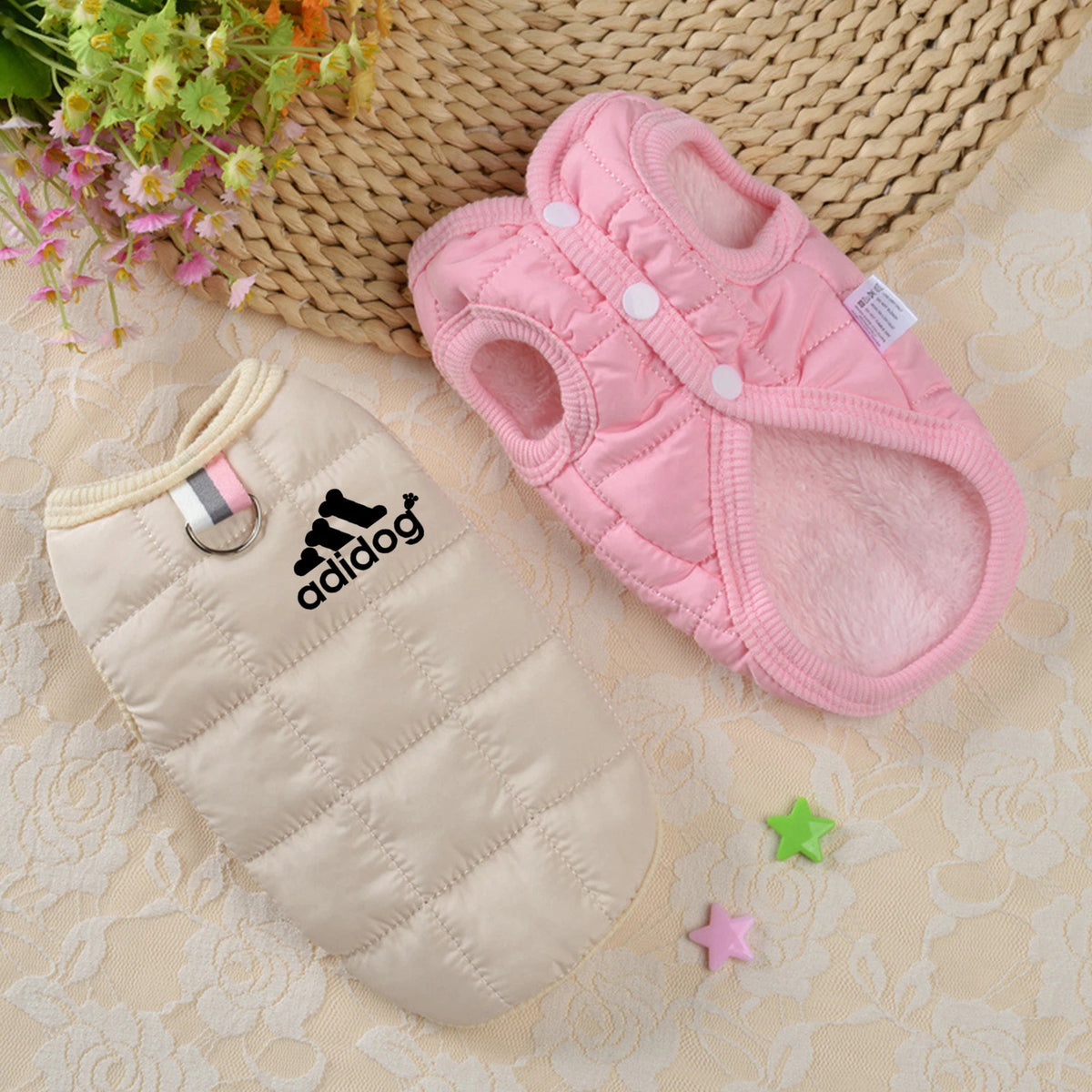Quilted Graphic Pet Vest with Front Snaps