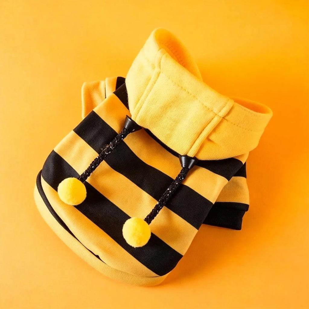 Striped Bee Costume Hoodie for Cats & Small Dogs