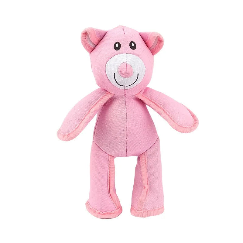 Squeaky Teddy Bear Dog Toy in Pink or Blue