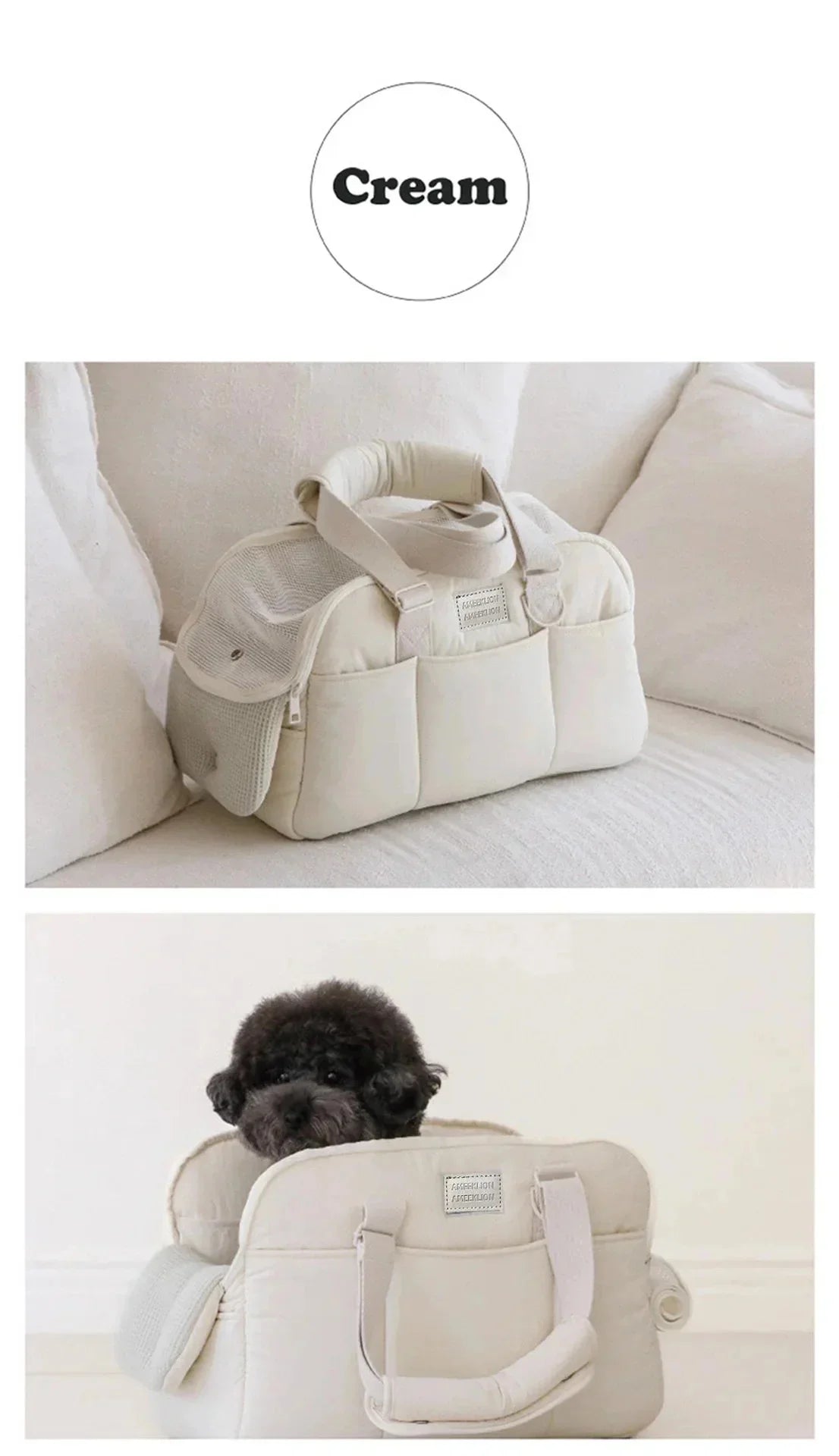 Cotton Pet Carrier Shoulder Bag for Cats & Small Dogs