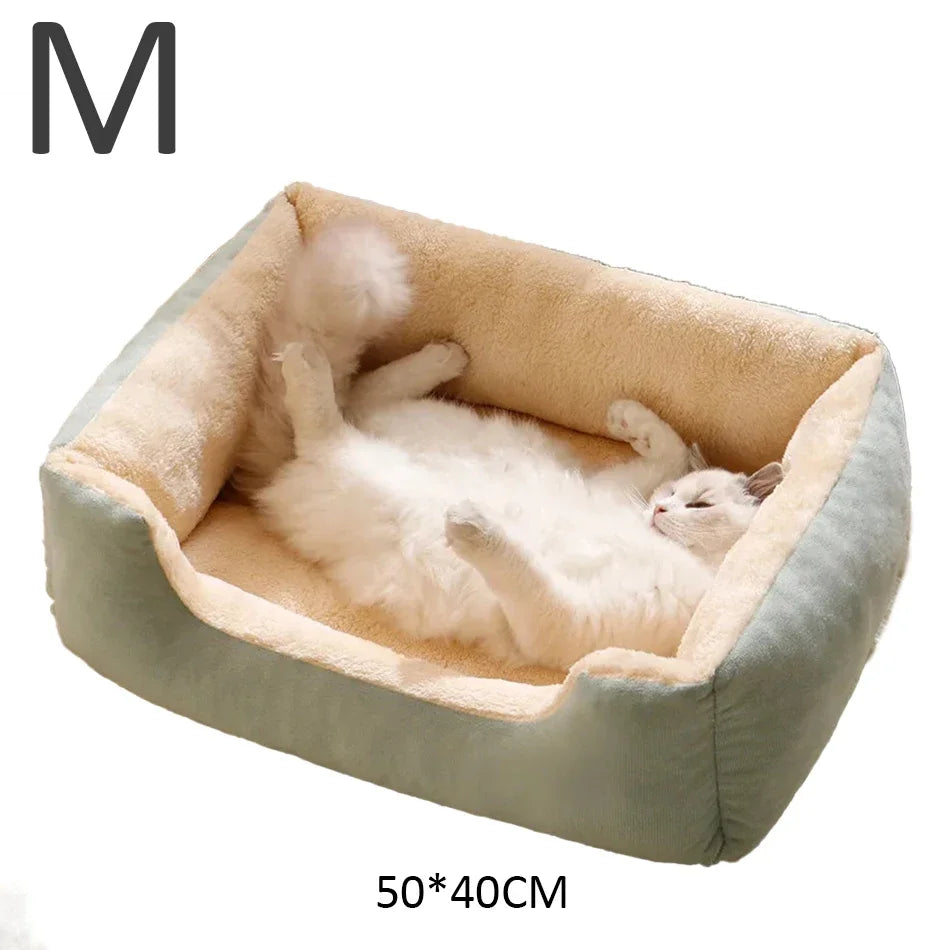 Soft Short-Plush Cat Bed in Five Colors