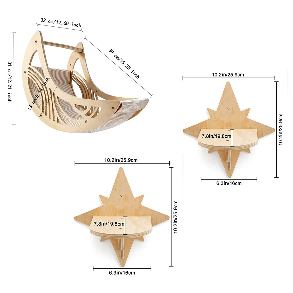Wall-Mounted Cat Shelves, Steps & Lounging Options