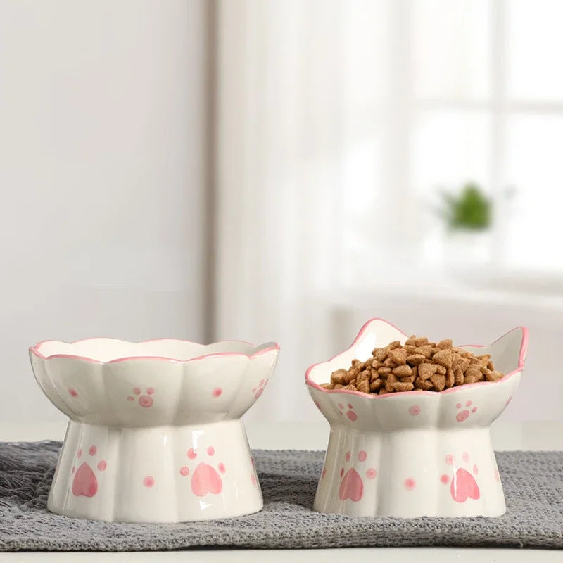Elevated Ceramic Bowl for Cats & Small Dogs