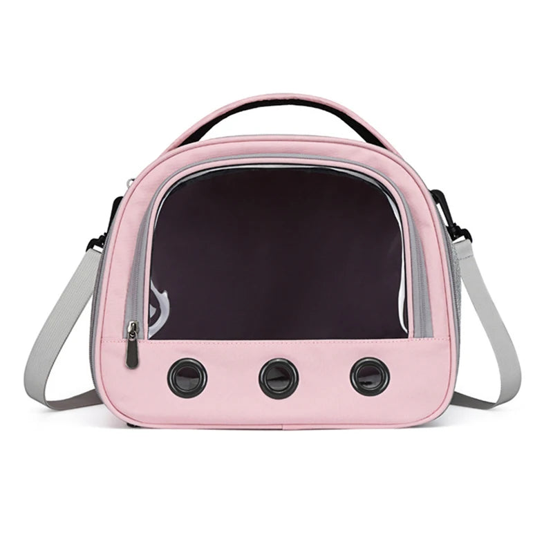 Compact Small-Pet Carrier with Clear Window & Mesh Sides
