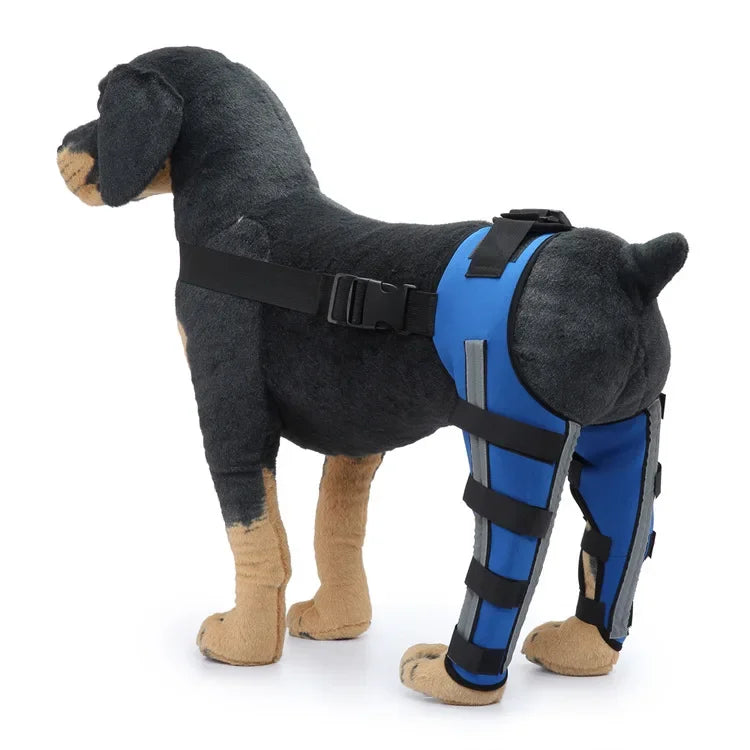 Adjustable Dog Hind-Leg Wraps with Connecting Strap, Pair
