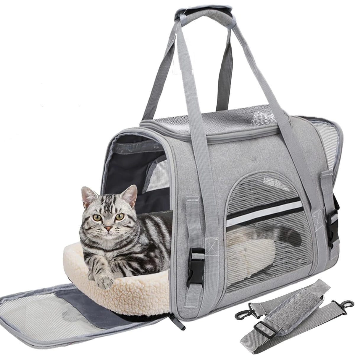 Soft-Sided Pet Carrier with Top Access & Shoulder Strap