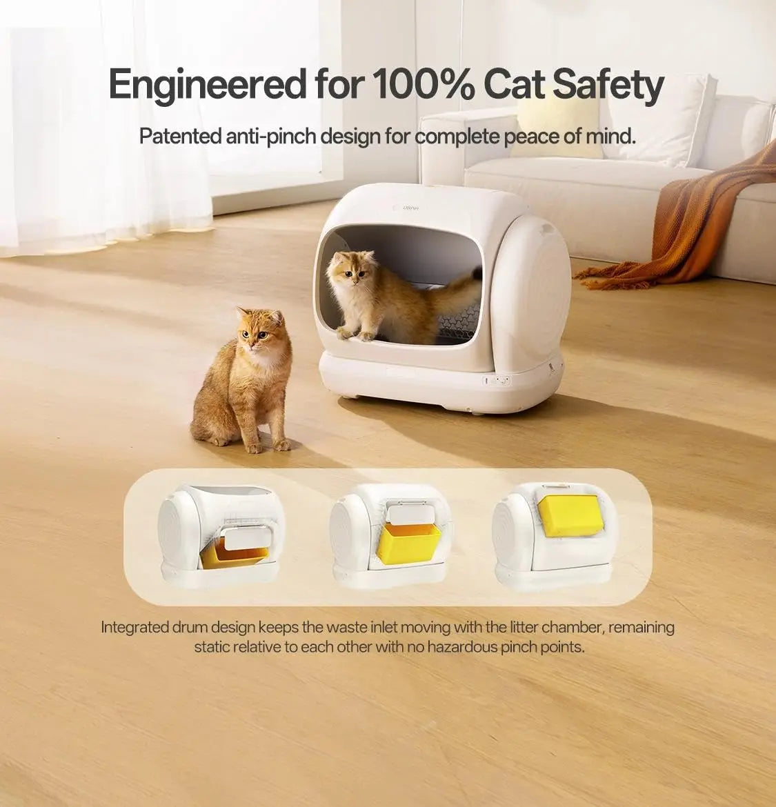 Open-Front Self-Cleaning Cat Litter Box with App Control