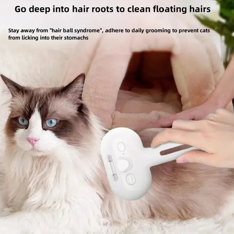 Rechargeable Misting Pet Grooming Brush, White, 1 or 2 Pack