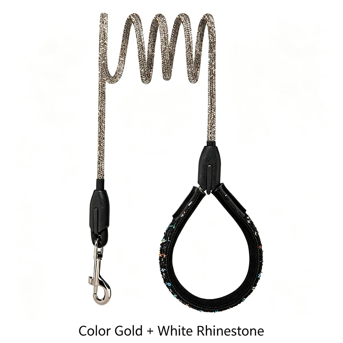 Rhinestone Pet Leash with Padded Loop Handle