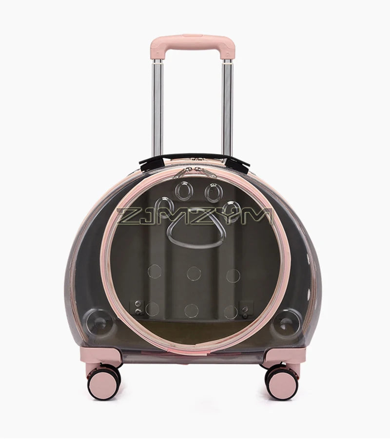 Bubble Pet Carrier Backpack with Wheels & Round Front Opening