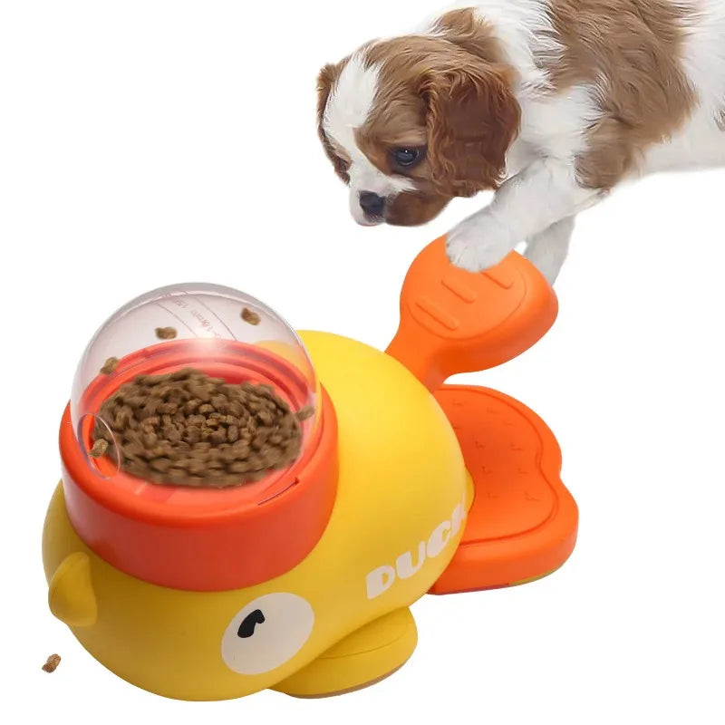 Duck-Shaped Dog Treat Dispenser Toy