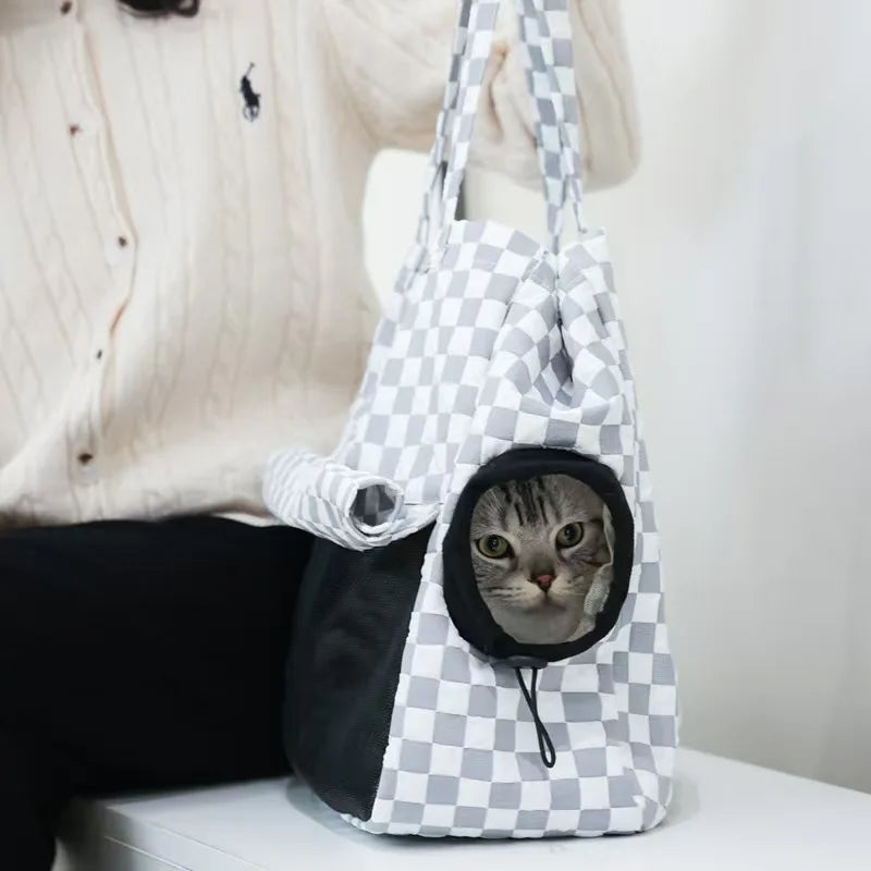 Cat Carrier Shoulder Backpack with Button Closure