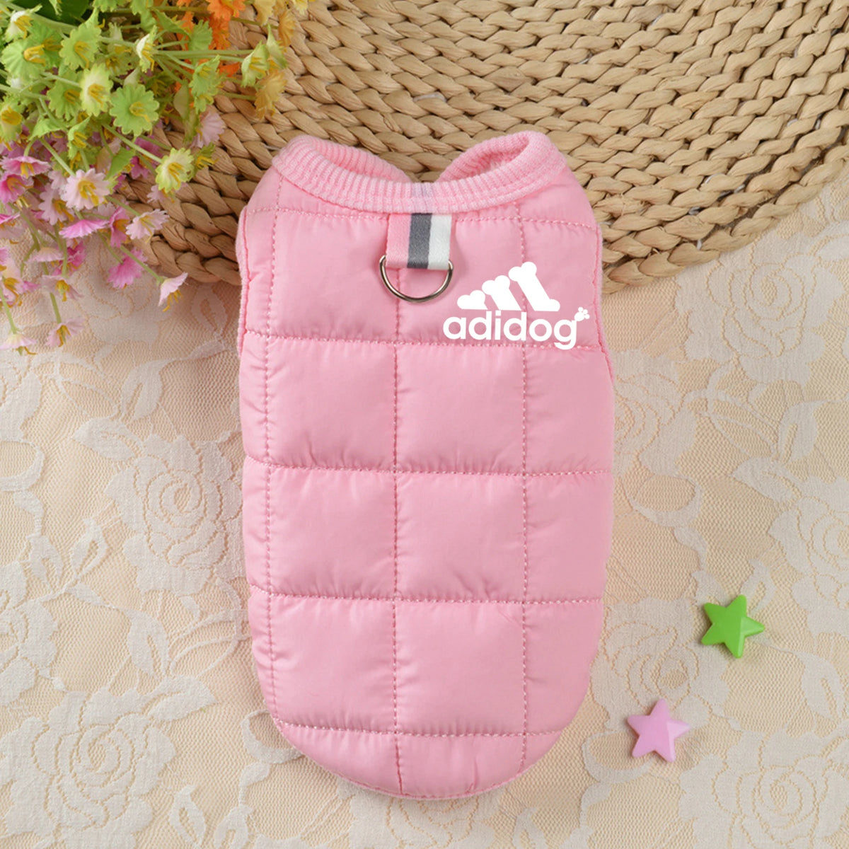 Quilted Graphic Pet Vest with Front Snaps