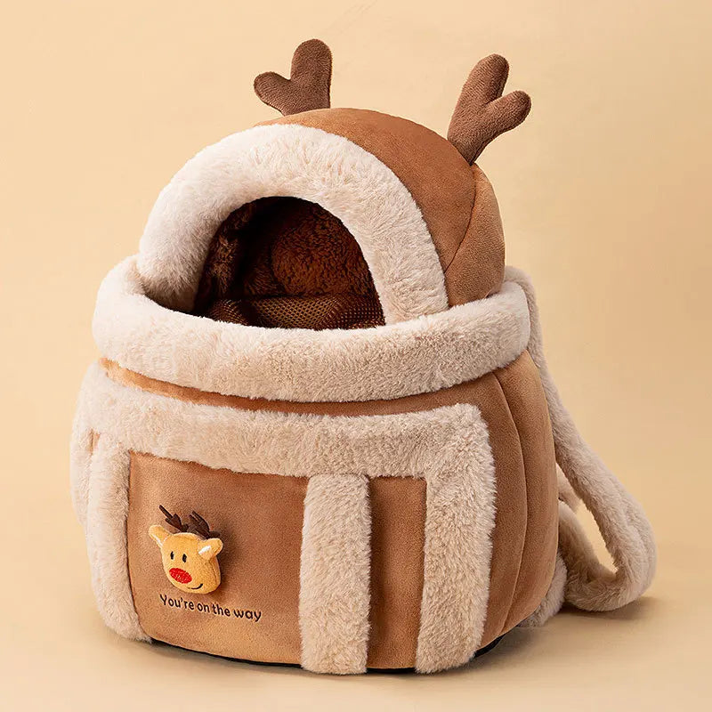 Plush Front Pet Carrier for Cats & Small Dogs