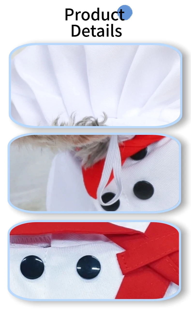Chef Costume for Cats & Dogs with Red Scarf Detail