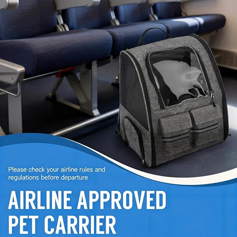 Rolling Pet Carrier Backpack with Telescopic Handle