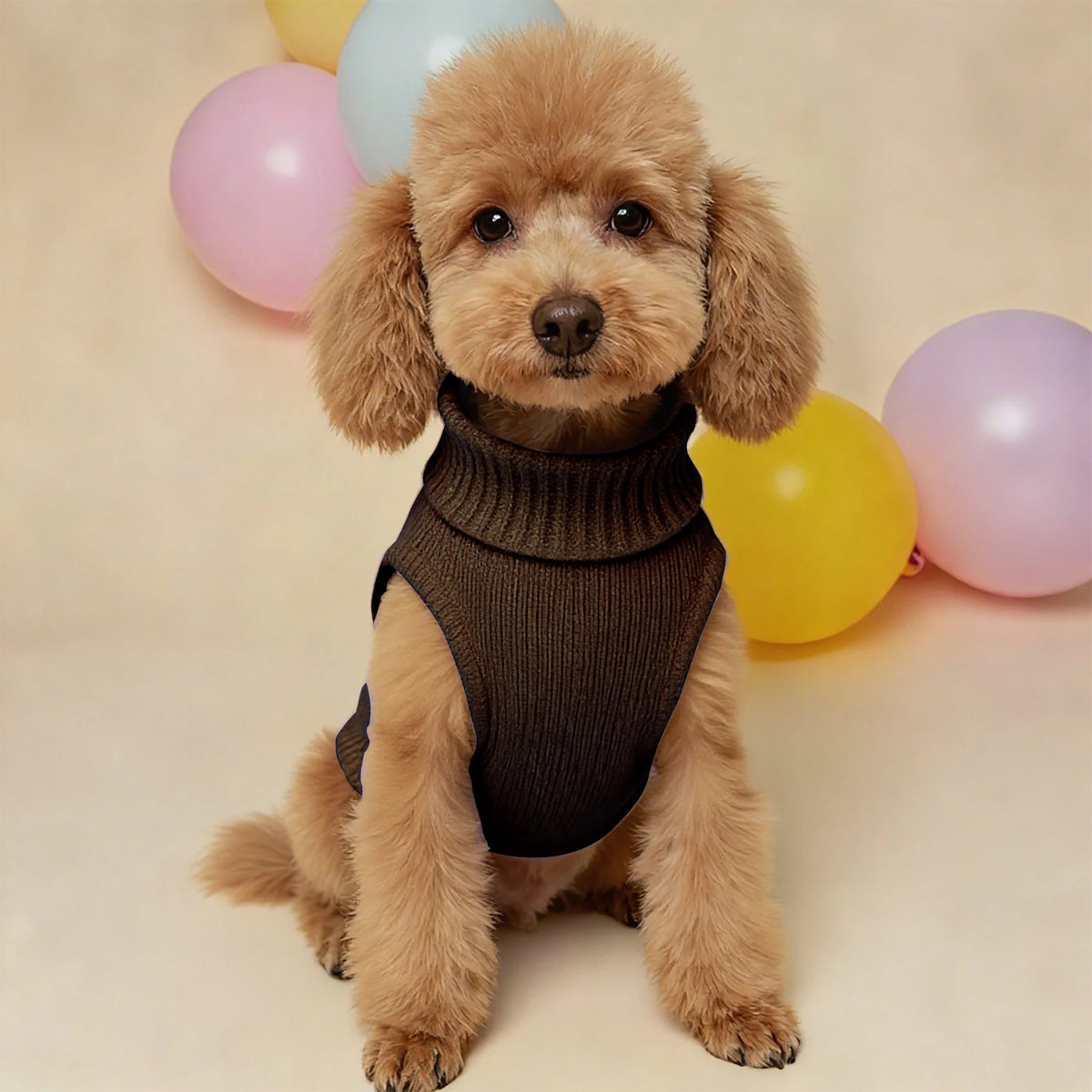Cable-Knit Pet Turtleneck Sweater